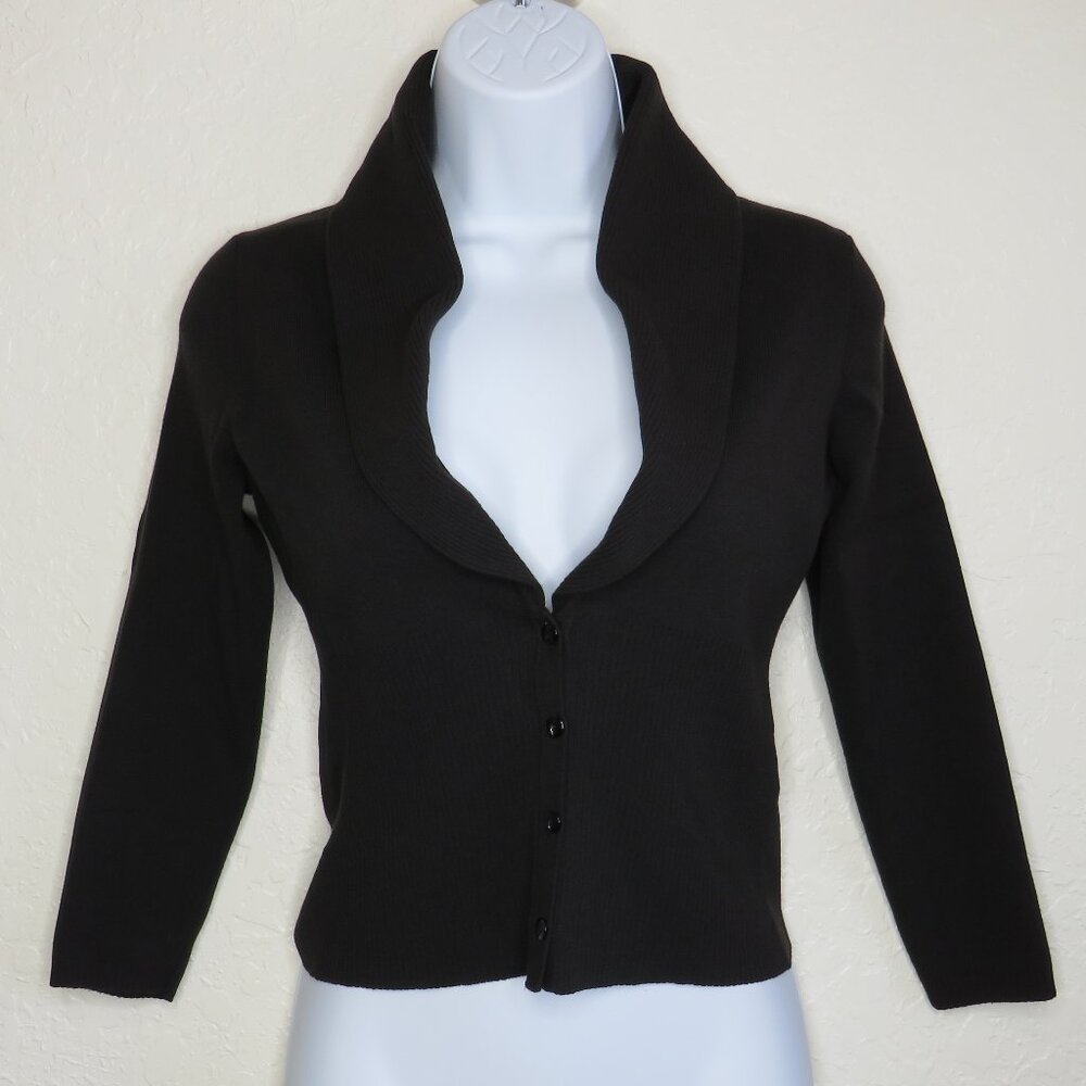 LOFT* Women's Long Sleeve Four Button Down Straight Hem Crop Top~ XS